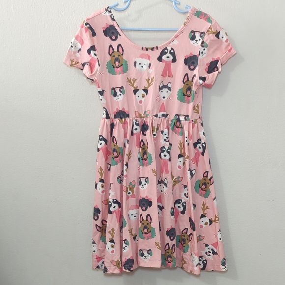 Taylor Joelle Other - Taylor Joelle Puppy Dog Christmas Twirl Dress Pink Holiday Winter Girls Size 7